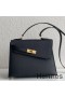 Hermes Kelly En Desordre 20 Handmade Bag In Black Epsom Calfskin
