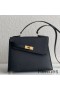 Hermes Kelly En Desordre 20 Handmade Bag In Black Epsom Calfskin