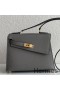 Hermes Kelly En Desordre 20 Handmade Bag In Etain Epsom Calfskin