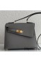 Hermes Kelly En Desordre 20 Handmade Bag In Etain Epsom Calfskin