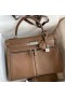 Hermes Kelly Lakis 32 Handmade Bag In Taupe Swift Calfskin