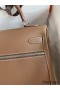 Hermes Kelly Lakis 32 Handmade Bag In Taupe Swift Calfskin
