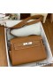 Hermes Kelly Messenger Bag in Gold Clemence Leather