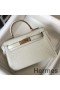 Hermes Kelly Mini II Bag In Beton Embossed Crocodile Leather