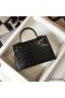 Hermes Kelly Mini II Bag In Black Embossed Crocodile Leather