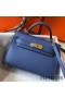 Hermes Kelly Mini II Bag In Blue Agate Epsom Leather GHW