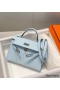 Hermes Kelly Mini II Bag In Blue Brume Epsom Leather PHW