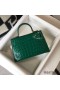 Hermes Kelly Mini II Bag In Green Embossed Crocodile Leather