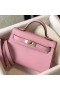 Hermes Kelly Mini II Bag In Mauve Sylvestre Epsom Leather GHW
