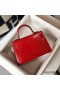 Hermes Kelly Mini II Bag In Red Embossed Crocodile Leather