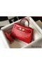 Hermes Kelly Mini II Bag In Red Embossed Crocodile Leather