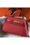Hermes Kelly Mini II Bag In Rouge Vif Epsom Leather GHW