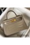 Hermes Kelly Mini II Bag In Taupe Embossed Crocodile Leather