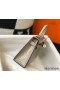 Hermes Kelly Mini II Bag In Taupe Embossed Crocodile Leather