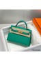 Hermes Kelly Mini II Bag In Vert Jade Epsom Leather GHW
