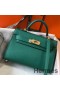Hermes Kelly Mini II Bag In Vert Vertigo Epsom Leather GHW