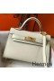 Hermes Kelly Mini II Bag In White Epsom Leather GHW