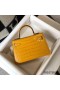 Hermes Kelly Mini II Bag In Yellow Embossed Crocodile Leather