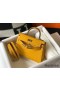 Hermes Kelly Mini II Bag In Yellow Embossed Crocodile Leather