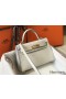 Hermes Kelly Mini II Handmade Bag In Beton Crocodile Embossed Leather