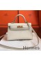 Hermes Kelly Mini II Handmade Bag In Beton Epsom Leather