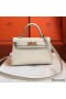 Hermes Kelly Mini II Handmade Bag In Beton Epsom Leather