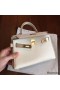 Hermes Kelly Mini II Handmade Bag In Beton Epsom Leather