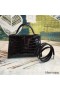 Hermes Kelly Mini II Handmade Bag In Black Alligator Crocodile