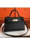 Hermes Kelly Mini II Handmade Bag In Black Epsom Leather