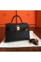 Hermes Kelly Mini II Handmade Bag In Black Epsom Leather