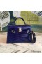 Hermes Kelly Mini II Handmade Bag In Blue Alligator Crocodile