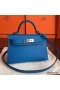 Hermes Kelly Mini II Handmade Bag In Blue Izmir Epsom Leather