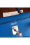 Hermes Kelly Mini II Handmade Bag In Blue Izmir Epsom Leather