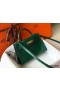Hermes Kelly Mini II Handmade Bag In Green Crocodile Embossed Leather