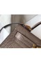 Hermes Kelly Mini II Handmade Bag In Grey Crocodile Embossed Leather