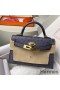 Hermes Kelly Mini II Handmade Bag In Gris Agate Ostrich Leather