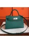 Hermes Kelly Mini II Handmade Bag In Malachite Epsom Leather