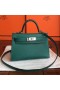 Hermes Kelly Mini II Handmade Bag In Malachite Epsom Leather