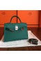 Hermes Kelly Mini II Handmade Bag In Malachite Epsom Leather