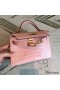 Hermes Kelly Mini II Handmade Bag In Nude Alligator Crocodile