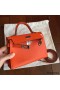 Hermes Kelly Mini II Handmade Bag In Orange Epsom Leather