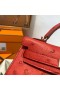 Hermes Kelly Mini II Handmade Bag In Red Ostrich Leather