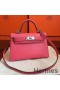 Hermes Kelly Mini II Handmade Bag In Rose Lipstick Chevre Leather