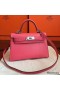Hermes Kelly Mini II Handmade Bag In Rose Lipstick Chevre Leather