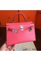 Hermes Kelly Mini II Handmade Bag In Rose Lipstick Chevre Leather