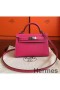 Hermes Kelly Mini II Handmade Bag In Rose Tyrien Epsom Leather