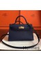 Hermes Kelly Mini II Handmade Bag In Sapphire Epsom Leather