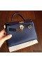 Hermes Kelly Mini II Handmade Bag In Sapphire Epsom Leather