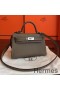 Hermes Kelly Mini II Handmade Bag In Taupe Epsom Leather