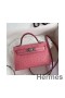Hermes Kelly Mini II Handmade Bag In Terre Cutie Ostrich Leather